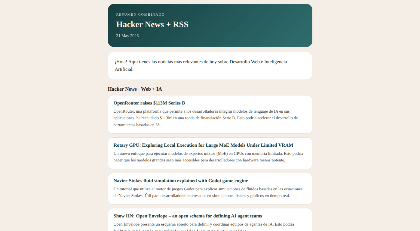 Resumen diario automatizado de noticias